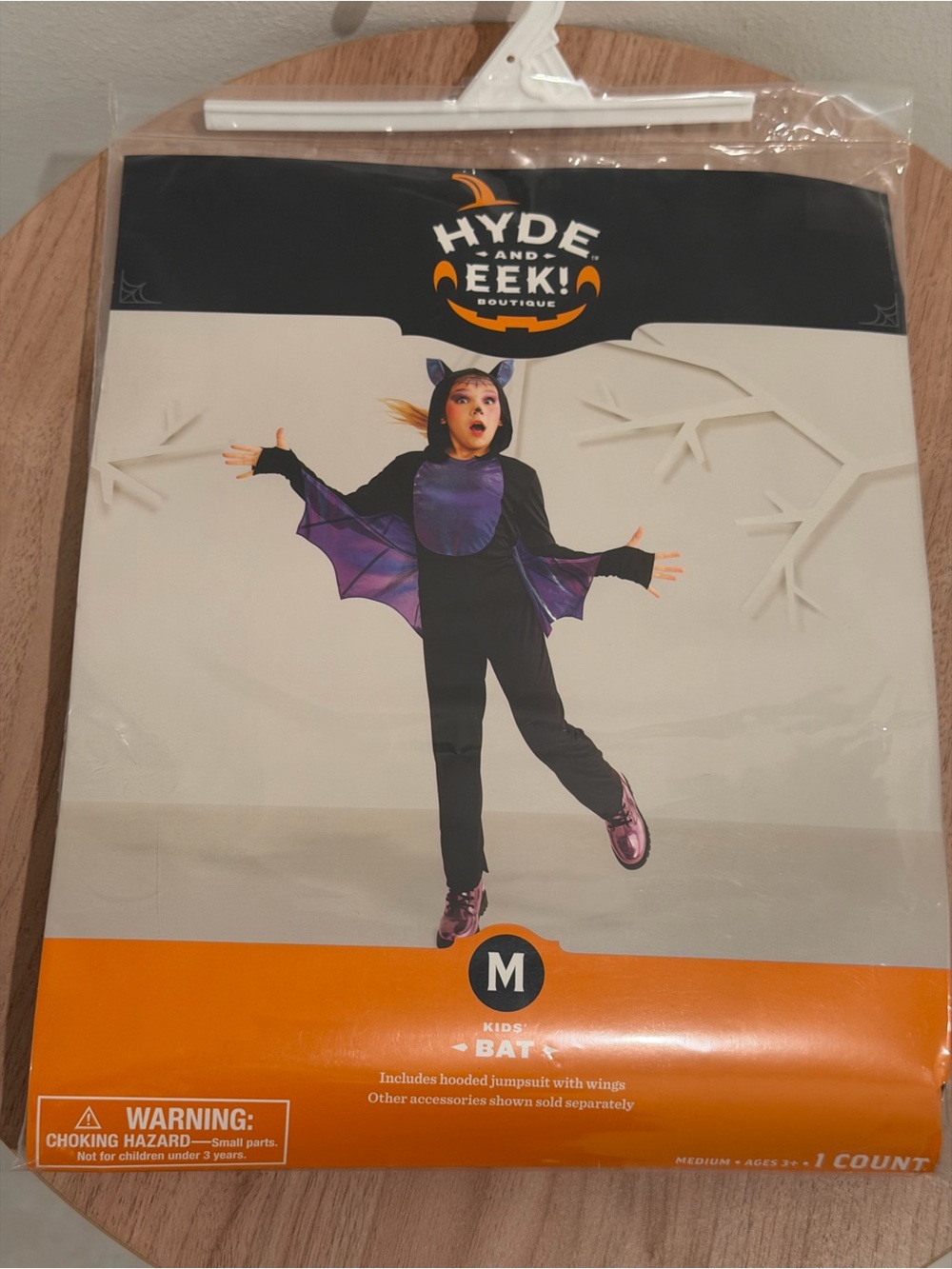 Hyde and Eek Kids Purple and Black Bat Halloween Costume size Medium 8